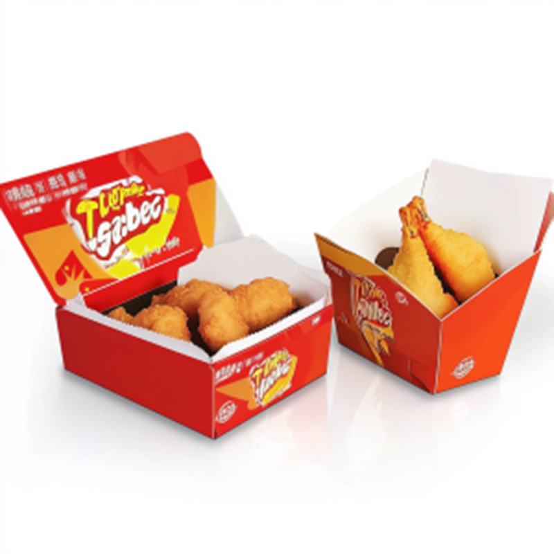 Chicken Packaging Box 2mm Thick Square Fried Chicken Burger Boxes 1mm Thickness